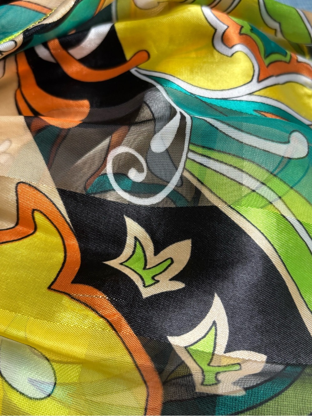 Vintage Psychedelic Scarf, Long Polyester retro - Picture 15 of 16